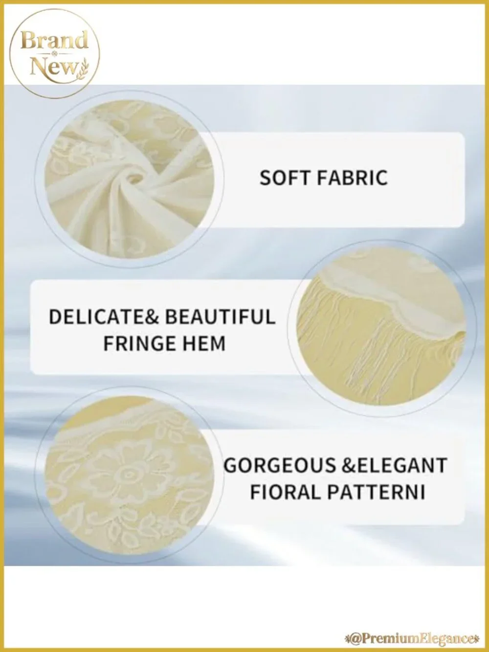 Women Lace Shawl Wrap Soft Mesh Fringe Triangle Scarf for Wedding Evening Party